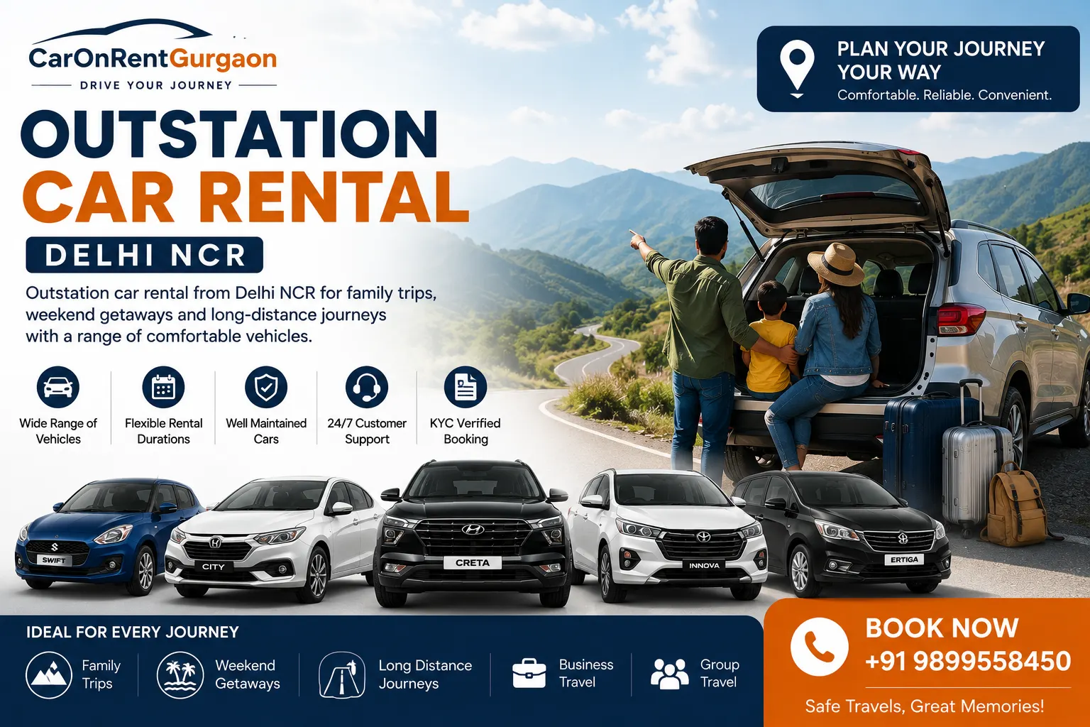 Outstation Car Rental - CarOnRentGurgaon